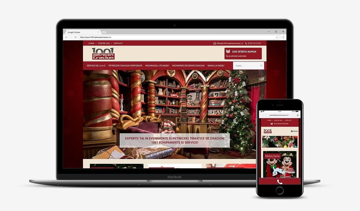 Web Design site petreceri Crăciun