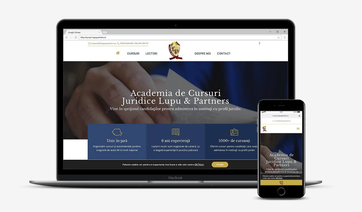 Refacere site cursuri juridice