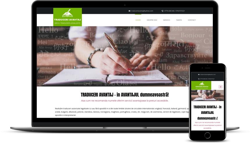 Web design site firmă traduceri