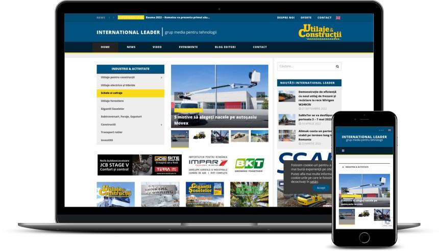 Refacere site publicație utilaje construcții