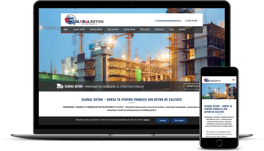 Web Design site servicii betoane pentru construcții