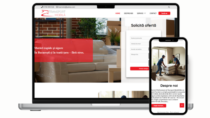 Creare website pentru firmă de transport mobilă.