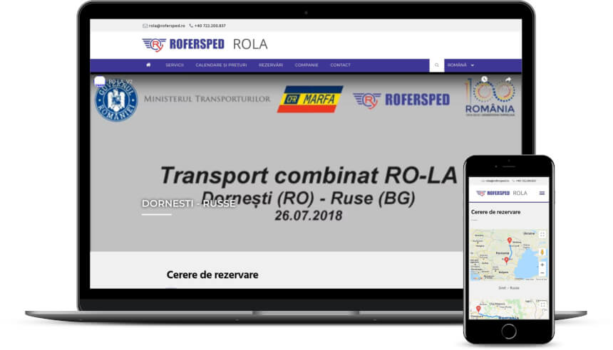 Creare site transport feroviar pentru camioane